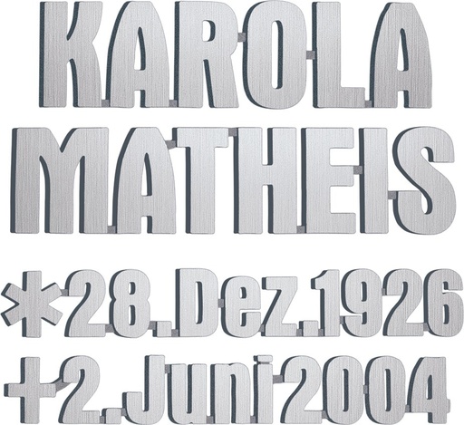 [ST-SZ015] Bronze-Inschrift Matheis für Grabmal, 4–8 mm