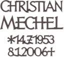 Bronze-Inschrift Mechel für Grabmal, 6–15 mm