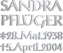 Bronze-Inschrift Pflüger für Grabmal