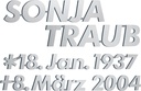 Bronze-Inschrift Traub für Grabmal