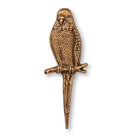 [ST-85221] Bronzesittich für Grabstein, 10×3,5 cm