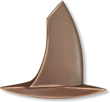 [ST-20796] Bronzenes Segelboot für Grabstein, 7×7 cm