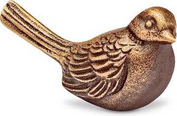 Bronzový ptáček na náhrobek, 3,5×3×6,5 cm