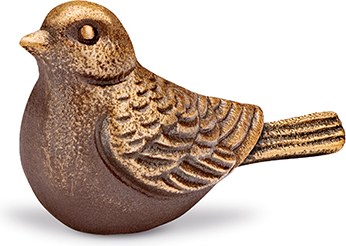 [ST-37140] Bronzový ptáček na náhrobek, 4×3,5×7,5 cm