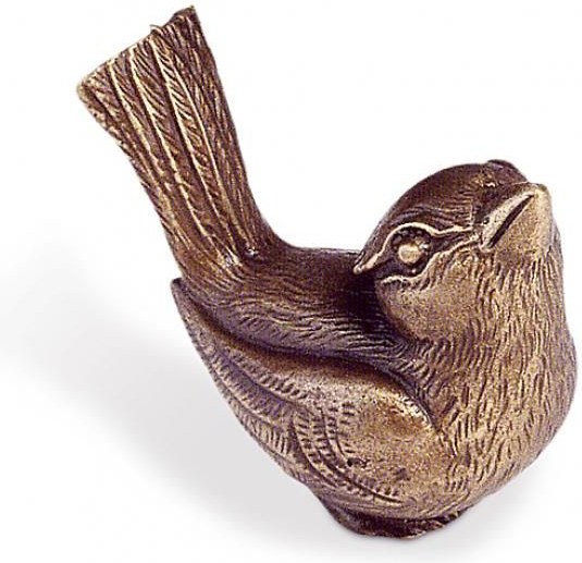 Bronze-Vogel für Grabmal, 4×4×3 cm