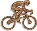 Bronzový reliéf cyklista na náhrobek, 6,5×8 cm nebo 9,5×11,5 cm