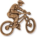 Mountainbikefahrer Bronzerelief für Grabstein, 7×7,5 cm