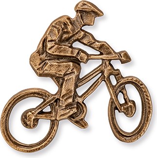 [ST-18909] Mountainbikefahrer Bronzerelief für Grabstein, 7×7,5 cm