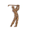 Bronzový reliéf Golfista na náhrobek, 9×4,5 cm