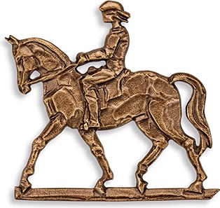 Bronzový reliéf Jezdkyně na náhrobek, 8×8,5 cm nebo 13×13,5 cm