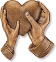 Bronzerelief Liebe für Grabstein, 13×11,5 cm