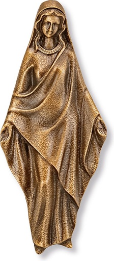 [ST-0SYM49] Bronzerelief Madonna für Grabstein, 12,5×5,5 cm