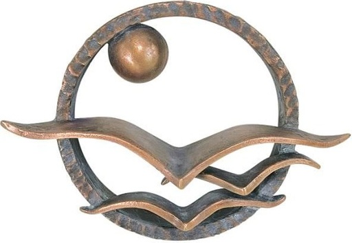 [ST-20472] Bronzový reliéf Návrat, 11×16 cm