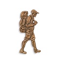 Bronzový reliéf Poutník na náhrobek, 8×3,5 cm nebo 13×5,5 cm