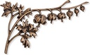 Bronzereliefs Herzblume für Grabstein, 14×27 cm