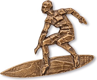 [ST-18911] Bronzerelief Surfer für Grabstein, 7×8,5 cm oder 11,5×14,5 cm