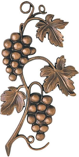 Weinlaub-Relief aus Bronze für Grabstein, 25×14 cm