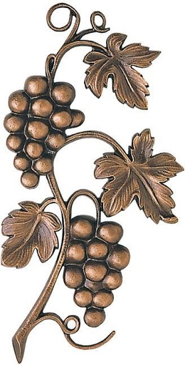[ST-20680] Weinlaub-Relief aus Bronze für Grabstein, 25×14 cm