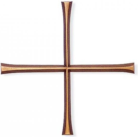 Gleichschenkliges Kreuz Antiqua Parabel aus Bronze, 12×12 cm