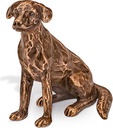 Bronzehund sitzend für Grabstein, 8,5×5,5×8,5 cm