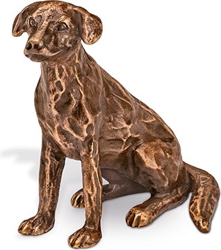 [ST-85272] Bronzový sedící pes na náhrobek, 8,5×5,5×8,5 cm