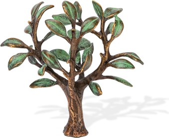 [ST-60293] Lebensbaum aus Bronze für Grabstein, 12×13×8 cm