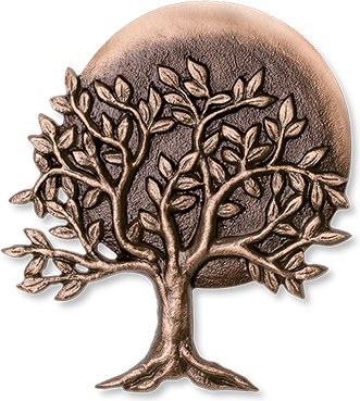 [ST-20570] Bronzový strom života na náhrobek, 15×13 cm