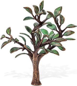 [ST-60187] Lebensbaum aus Bronze für Grabstein, 17×14×12 cm
