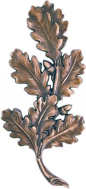 Eichenlaubzweig aus Bronze für Grabstein, 27×12 cm