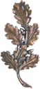 Eichenlaubzweig aus Bronze für Grabstein, 27×12 cm