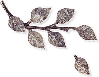 Bronzový větvičkový reliéf na náhrobek, 12×5 cm nebo 20×9 cm