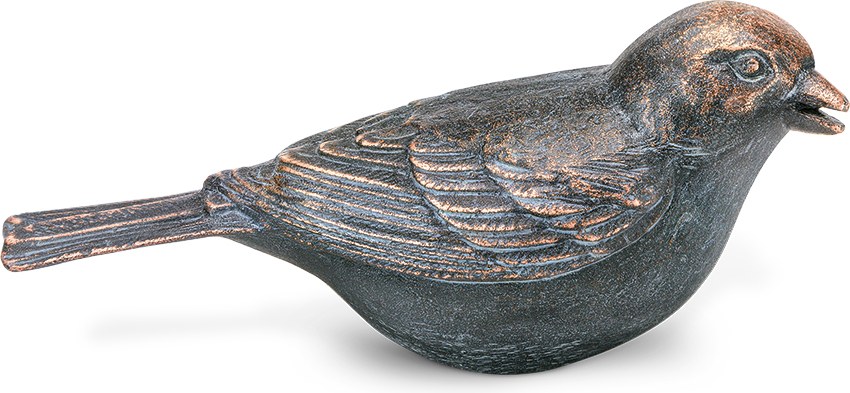 Bronzový vrabec na náhrobek, 5×4×11 cm