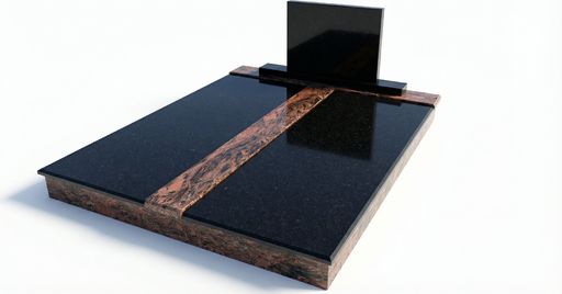 [6204] Doppelgrab Granit Aurora / Nero Assoluto