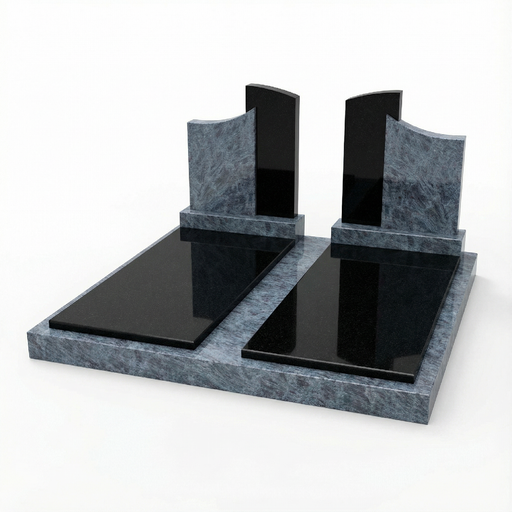 [6209] Doppelgrab Granit Vizag Blue Nero