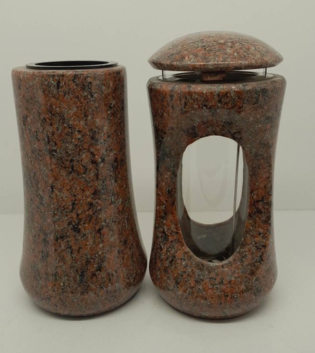 [MG-AK352] Friedhofs-Komplettset - Lampe und Vase Hasan Green