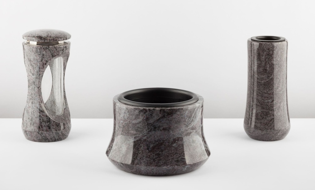 Friedhofs-Set Nr. 10A – Vase, Lampe und Schale