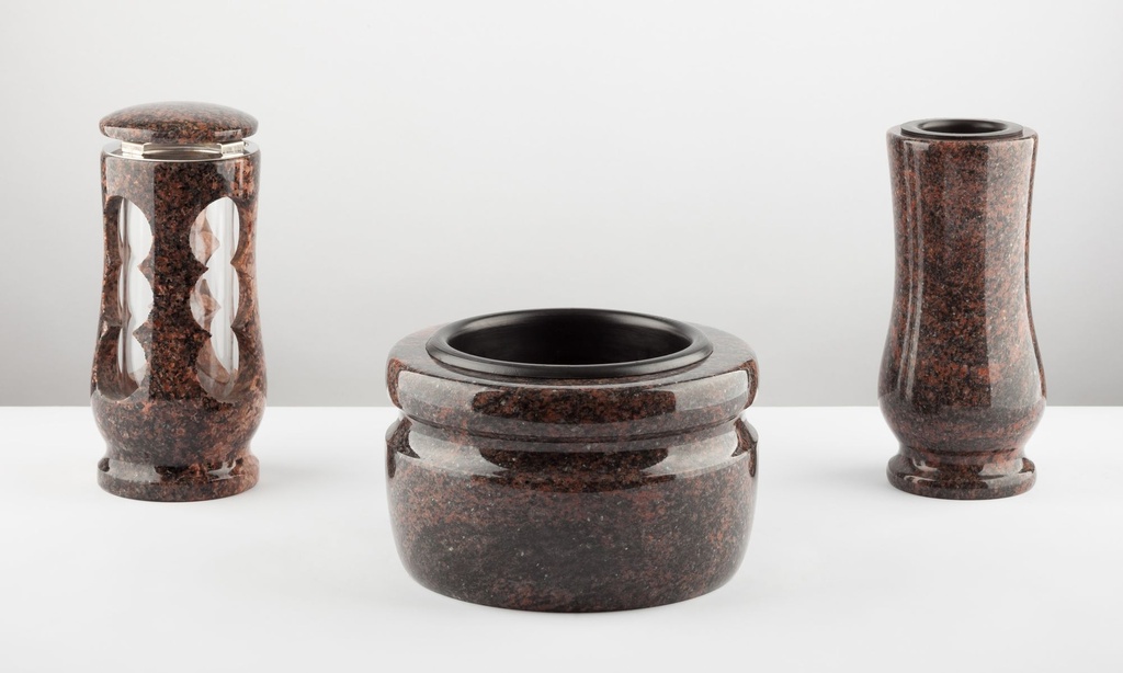 Friedhofs- Set Nr. 2 – Vase, Grablaterne und Schale