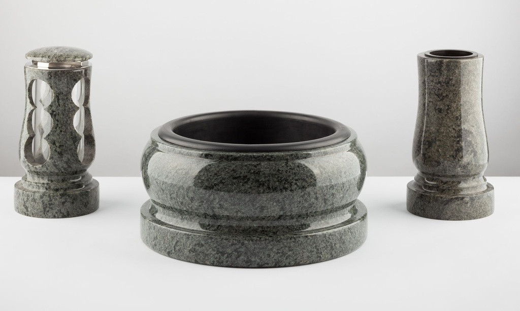 Friedhofs- Set Nr. 3 – Vase, Grablaterne und Schale