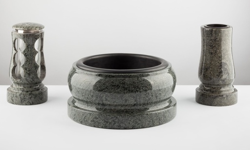 [MG-V51-M16-L10] Friedhofs- Set Nr. 3 – Vase, Grablaterne und Schale