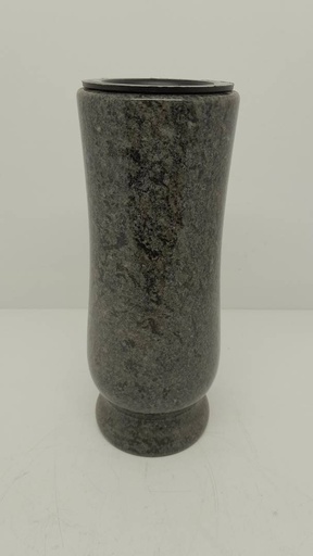 [MG-AV385-10/25] Friedhofs-Grabvase Francisco aus dunklem Granit