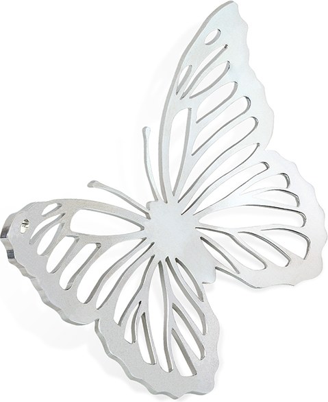 Schmetterling aus Edelstahl für Grabstein, 10×12 cm
