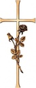 Náhrobní kříž Antikon s růží, bronz, 40×15 cm nebo 50×20 cm