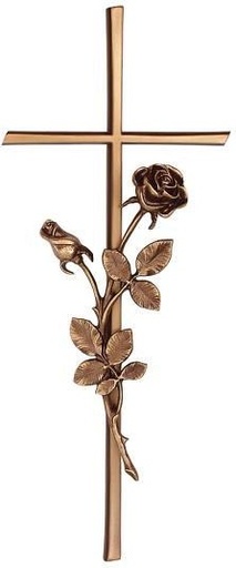 [ST-20406] Grabkreuz »Karund« mit Rose, Bronze, 40–60 cm