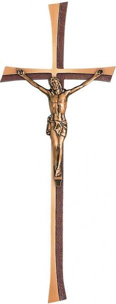 Náhrobní kříž Kontura s Kristem, bronz, 35–50 cm