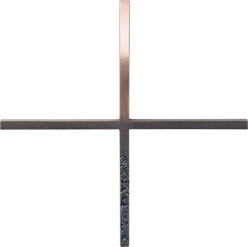 Gleichschenkliges Kreuz Linea für Grabstein, 12×12 cm