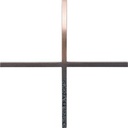 Gleichschenkliges Kreuz Linea für Grabstein, 12×12 cm