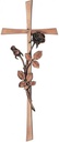 Grabkreuz »Revant« mit Rose, Bronze, 40×15 cm