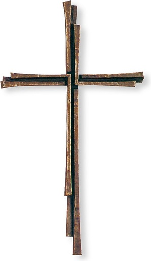 [ST-KREUZ21] Náhrobní kříž s křišťálem, bronz, 40–59 cm