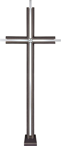 [ST-KREUZ07] Grabkreuz mit Kristall, Bronze, 73×28 cm oder 93×28 cm