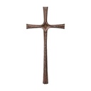 Grabkreuz mit Glaskristall, Bronze, 85×40 cm